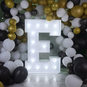 'E' Marquee Light 4 Feet White Gloss Letter E Sign