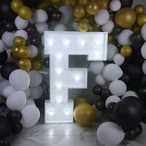'F' Marquee Light 4 Feet White Gloss Letter F Sign