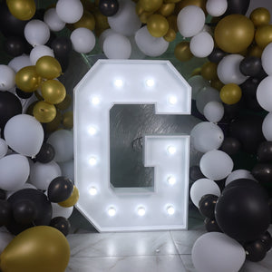 'G' Marquee Light 4 Feet White Gloss Letter G Sign