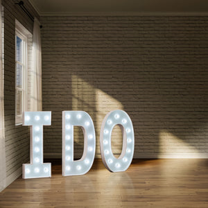 LED Bulb Letter 'I DO' 4 Feet White Gloss Light
