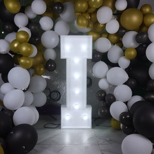 'I' Marquee Light 4 Feet White Gloss Letter I Sign