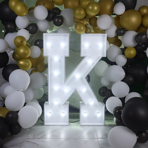 'K' Marquee Light 4 Feet White Gloss Letter K Sign