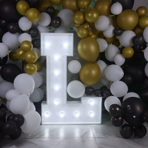 'L' Marquee Light 4 Feet White Gloss Letter L Sign