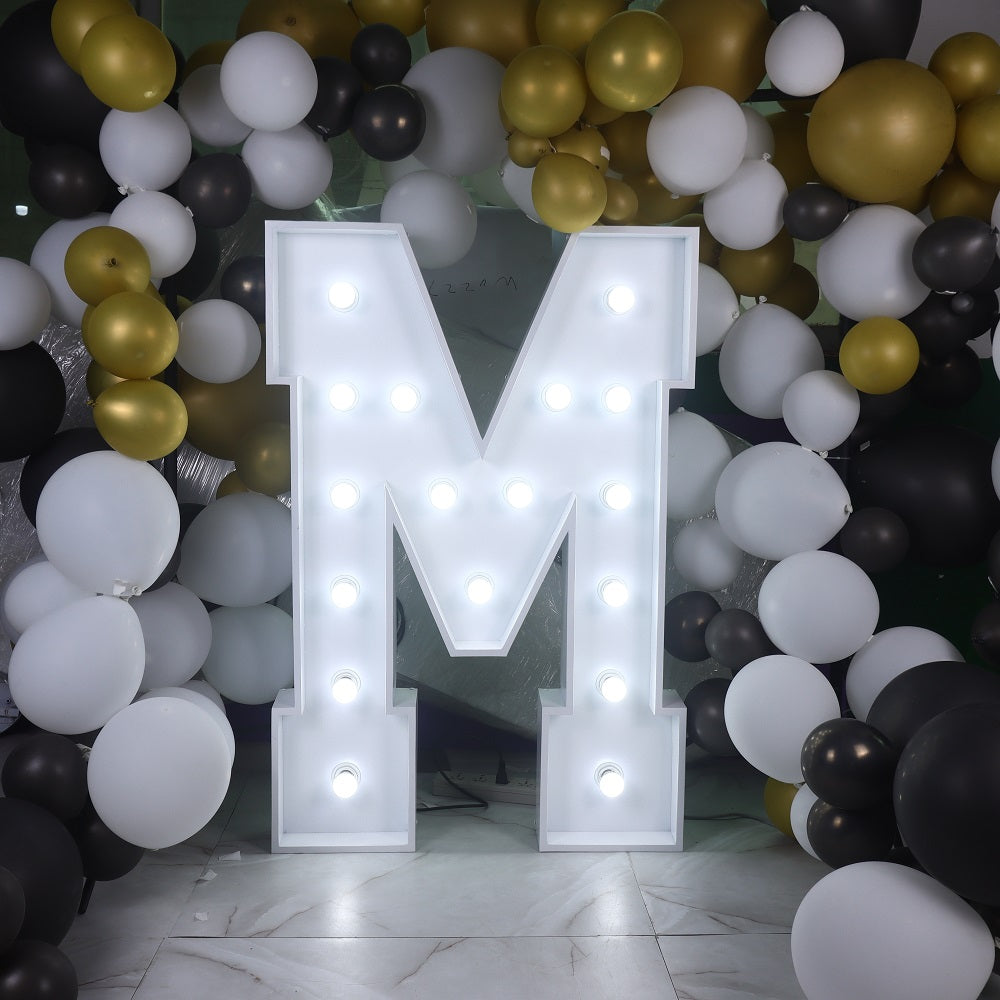 'M' Marquee Light 4 Feet White Gloss Letter M Sign – LC Sign Test Website