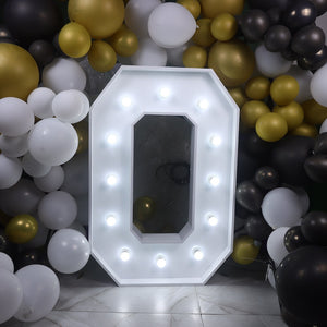 'O' Marquee Light 4 Feet White Gloss Letter O Sign