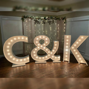 Custom Initials Wedding Day Marquee Letter Light