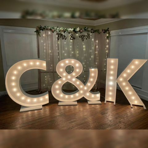 Custom Initials Wedding Day Marquee Letter Light