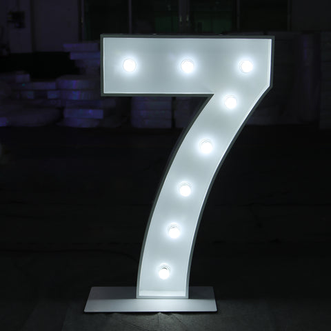 '7' Marquee Light 4 Feet White Gloss Number Seven Sign – LC Sign Test ...