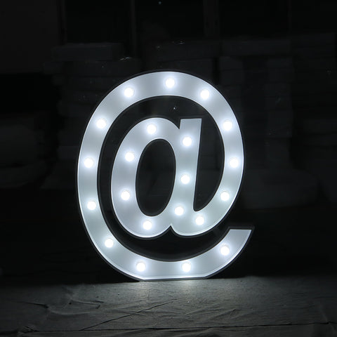 '@' Marquee Light 4 Feet White Gloss Symbol At Sign