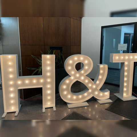 Custom Initials Wedding Day Marquee Letter Light