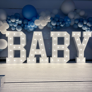 'BABY' Marquee Letter 4 Feet White Gloss Light