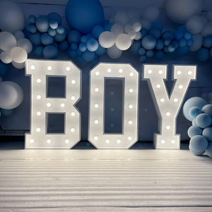 'BOY' Marquee Letter 4 Feet White Gloss Light