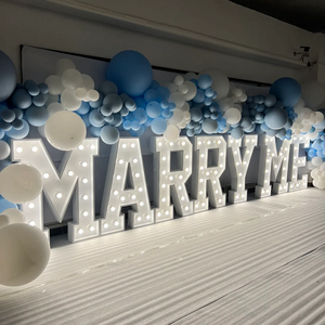 'MARRY ME' Marquee Letter 4 Feet White Gloss Light