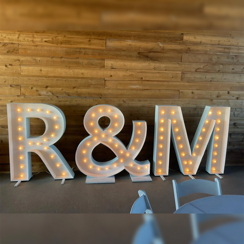 Custom Initials Wedding Day Marquee Letter Light