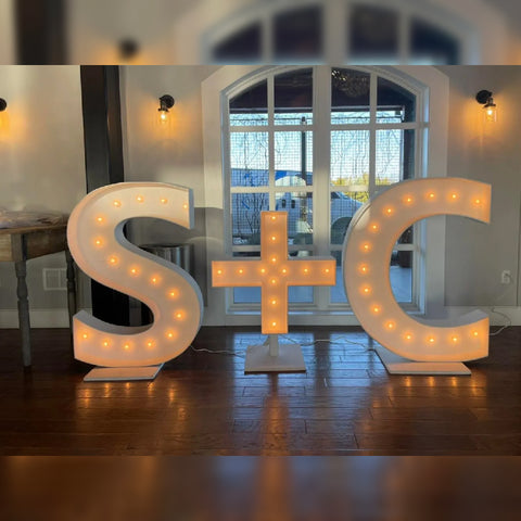 Custom Initials Wedding Day Marquee Letter Light